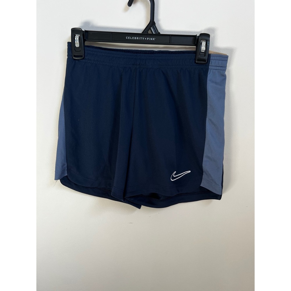 Nike Dri Fit Womens Athletic Shorts Navy Blue White Swoosh Standard Fit XS NWT‎